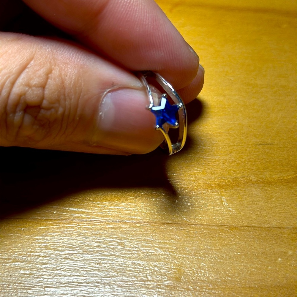 Silver ring with star stone